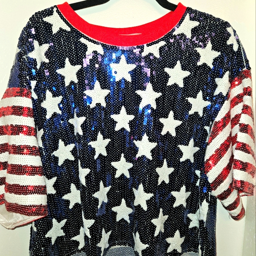 Sequin Star and Stripe Top Simply Southern